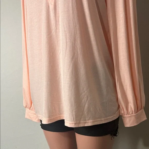 Agnes Urban Women's Pink V Neck Long Sleeve Casual Top Shirt Size XXL - Picture 3 of 7